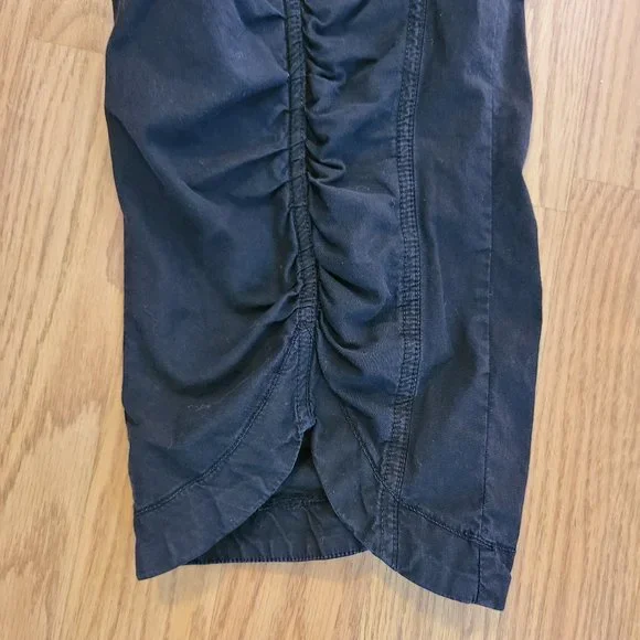 CORE WEARABLES XCVI IRIS cropped ruched black stretch cotton pants sz L - Picture 4 of 7